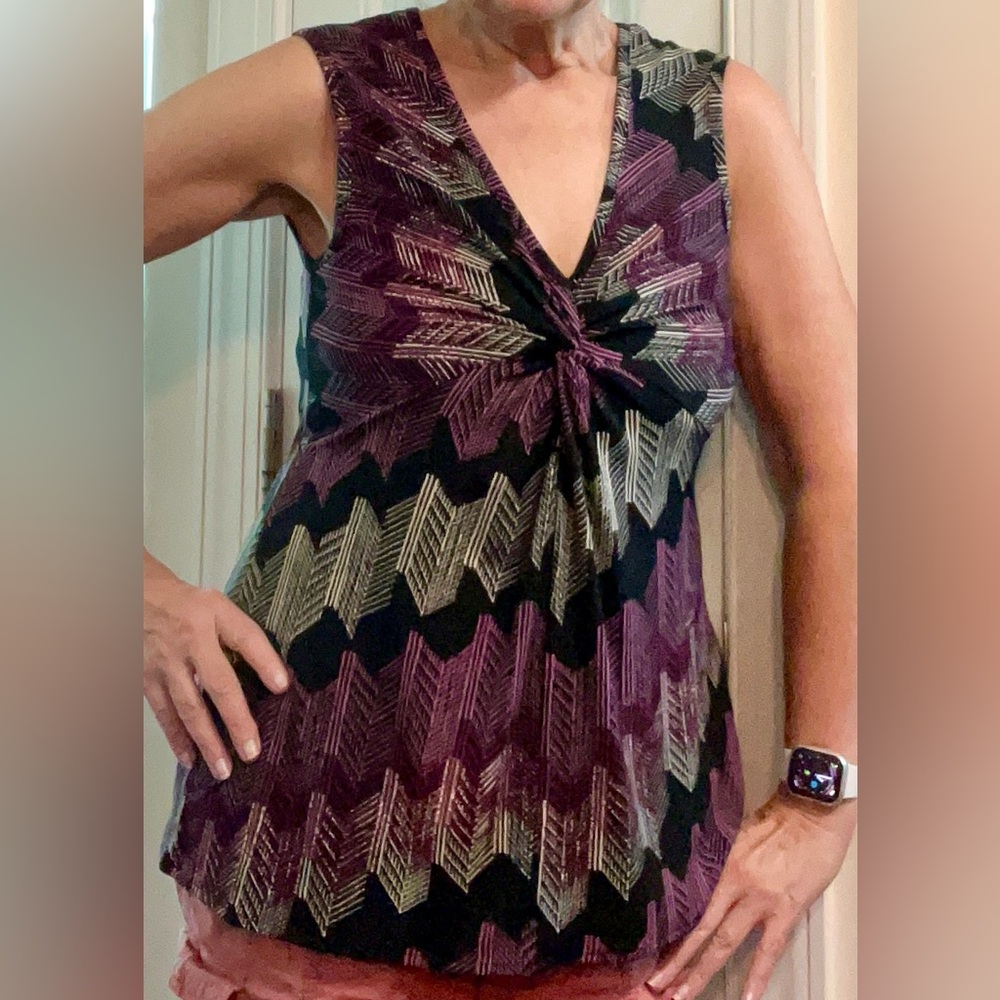 banana republic sleeveless knot top multicolor size M new without tags